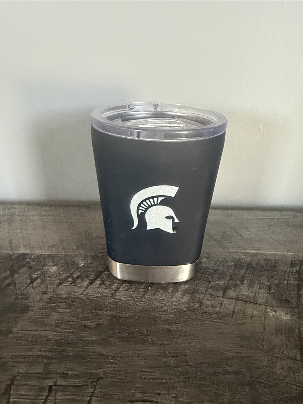 Source Unknown Black and Silver Insulated Tumbler with Spartan Helmet